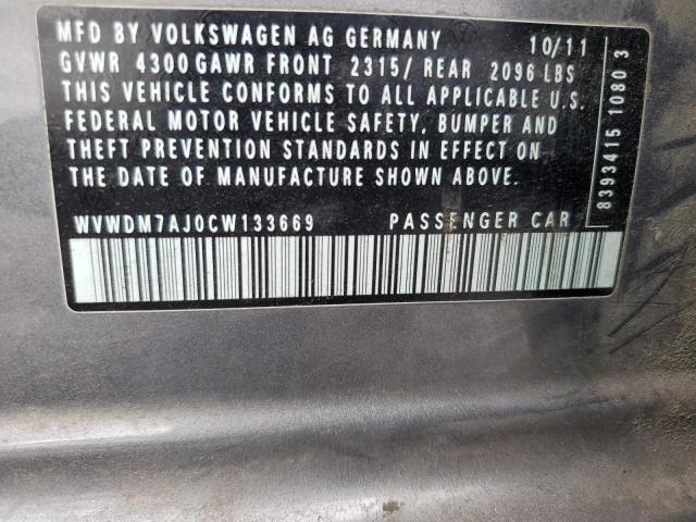 WVWDM7AJ0CW133669 - 2012 VOLKSWAGEN GOLF Сұр фото 14