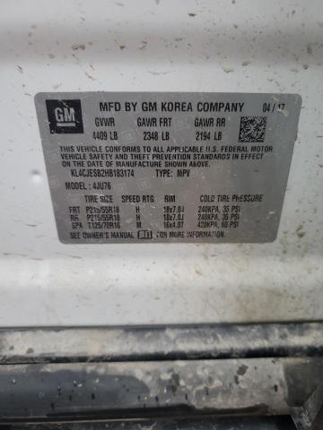 KL4CJESB2HB183174 - 2017 BUICK ENCORE PREFERRED WHITE photo 13