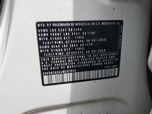 3VV3B7AX4JM207499 - 2018 VOLKSWAGEN TIGUAN SE Ağ foto 13