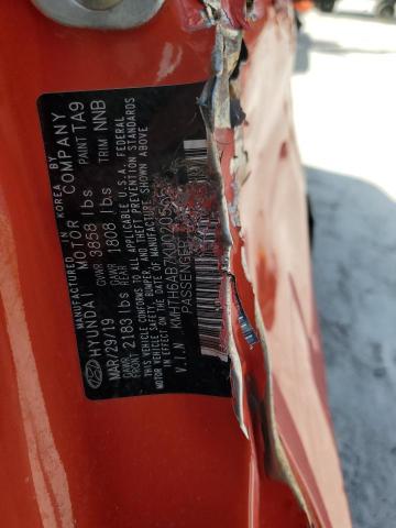 KMHTH6AB7KU020505 - 2019 HYUNDAI VELOSTER TURBO Turuncu fotoğraf 12