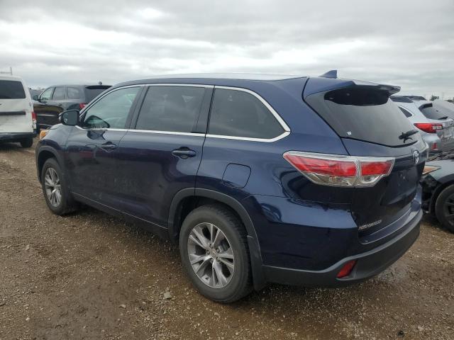 5TDJKRFH2ES023543 - 2014 TOYOTA HIGHLANDER XLE BLUE photo 2