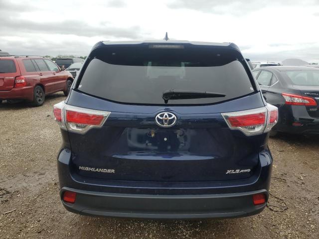 5TDJKRFH2ES023543 - 2014 TOYOTA HIGHLANDER XLE BLUE photo 6