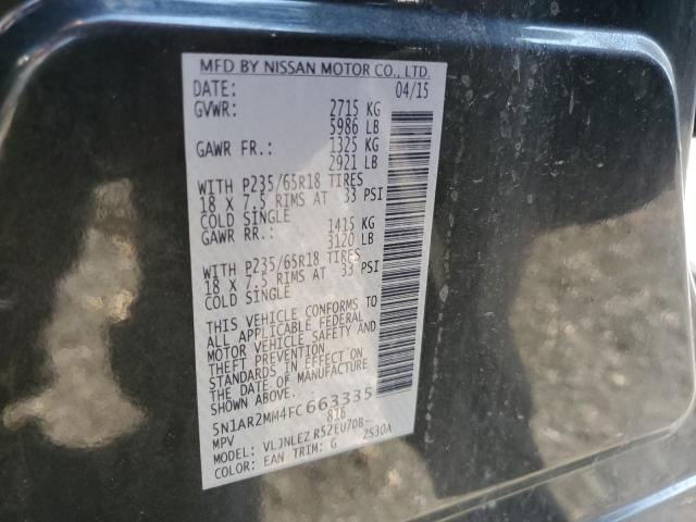 5N1AR2MM4FC663335 - 2015 NISSAN PATHFINDER S Vert photo 13