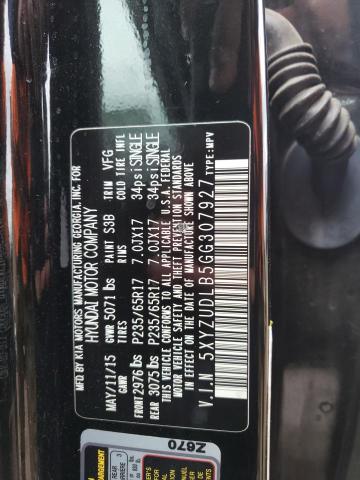 5XYZUDLB5GG307927 - 2016 HYUNDAI SANTA FE S BLACK photo 13