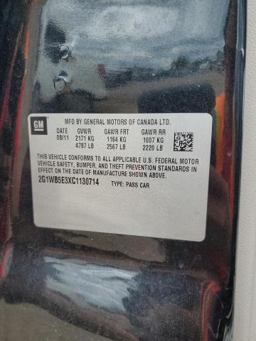 2G1WB5E3XC1130714 - 2012 CHEVROLET IMPALA LT BLACK photo 12