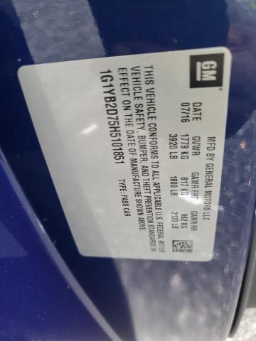 1G1YB2D75H5101851 - 2017 CHEVROLET CORVETTE STINGRAY 1LT BLUE photo 13