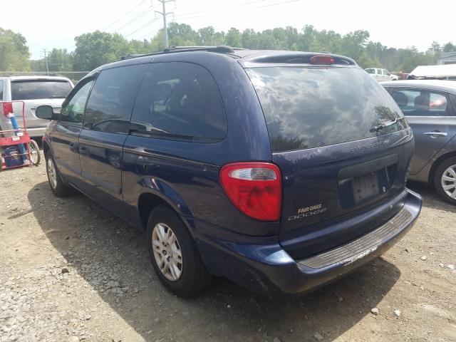 1D4GP24R05B323624 - 2005 DODGE GR CARAVAN SE BLUE photo 3