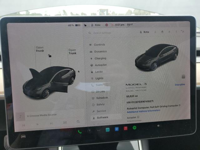 5YJ3E1EB1KF418571 - 2019 TESLA MODEL 3 GRAY photo 9