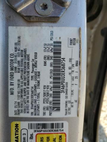 3FA6P0UU3ER368754 - 2014 FORD FUSION S HYBRID SILVER photo 13