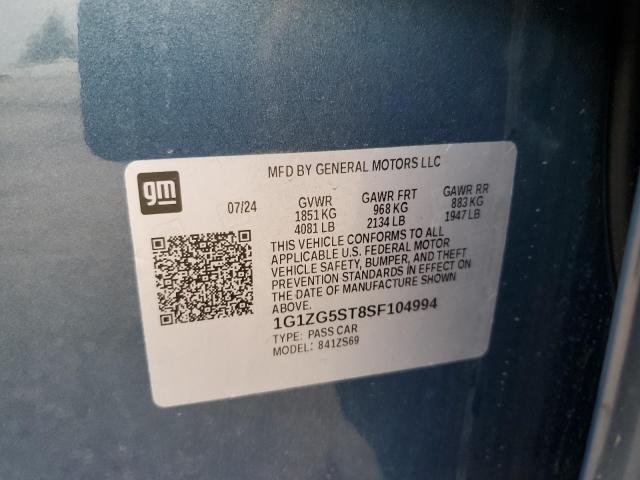 1G1ZG5ST8SF104994 - 2025 CHEVROLET MALIBU RS BLUE photo 12