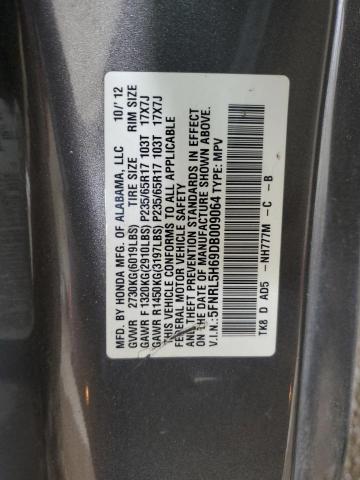 5FNRL5H69DB009064 - 2013 HONDA ODYSSEY EXL رمادي صورة 13