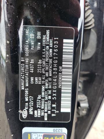 5XXGU4L38HG176031 - 2017 KIA OPTIMA EX BLACK photo 12