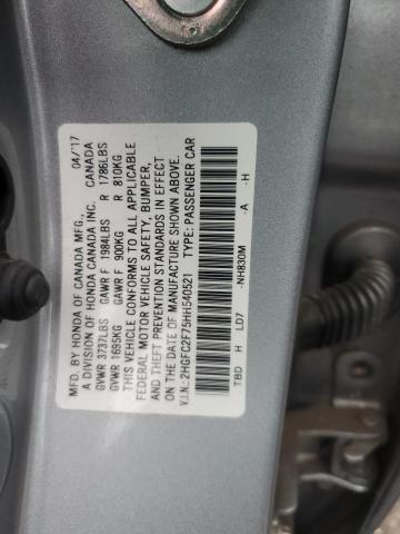 2HGFC2F75HH540521 - 2017 HONDA CIVIC EX SILVER photo 12