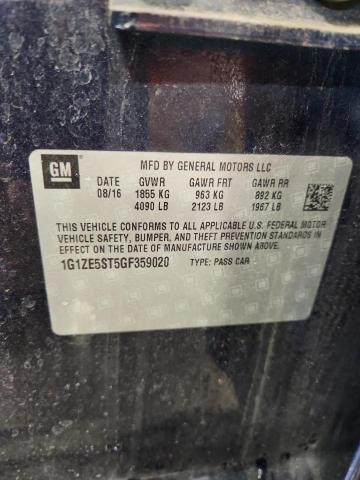 1G1ZE5ST5GF359020 - 2016 CHEVROLET MALIBU LT BLUE photo 12