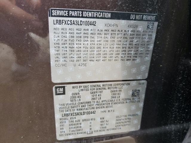 LRBFXCSA3LD100442 - 2020 BUICK ENVISION ESSENCE Շագանակագույն լուսանկար 14