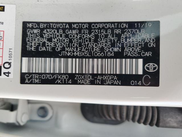 JTNKHMBX5L1066184 - 2020 TOYOTA C-HR XLE WHITE photo 13