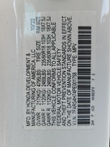 7FARS4H74PE001758 - 2023 HONDA CR-V EXL WHITE photo 12