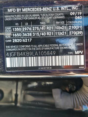 4JGFB4KB9LA105849 - 2020 MERCEDES-BENZ GLE 350 4MATIC BLACK photo 14