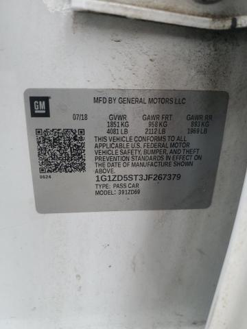 1G1ZD5ST3JF267379 - 2018 CHEVROLET MALIBU LT Ağ foto 12