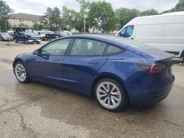 5YJ3E1EB7NF305213 - 2022 TESLA MODEL 3 ლურჯი ფოტო 2