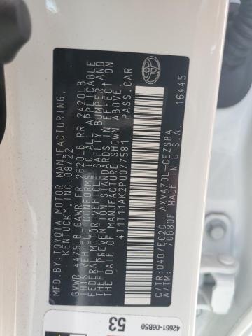 4T1T11AK2PU077581 - 2023 TOYOTA CAMRY SE NIGHT SHADE WHITE photo 12