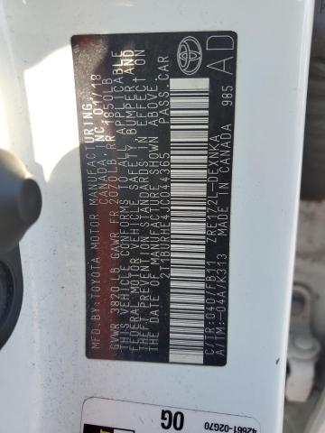2T1BURHE4JC044365 - 2018 TOYOTA COROLLA L თეთრი ფოტო 12