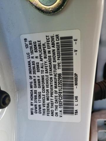 19XFC2F81LE202996 - 2020 HONDA CIVIC SPORT 白色 照片 13