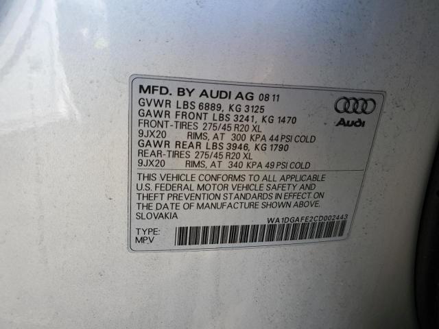 WA1DGAFE2CD002443 - 2012 AUDI Q7 PRESTIGE SILVER photo 13