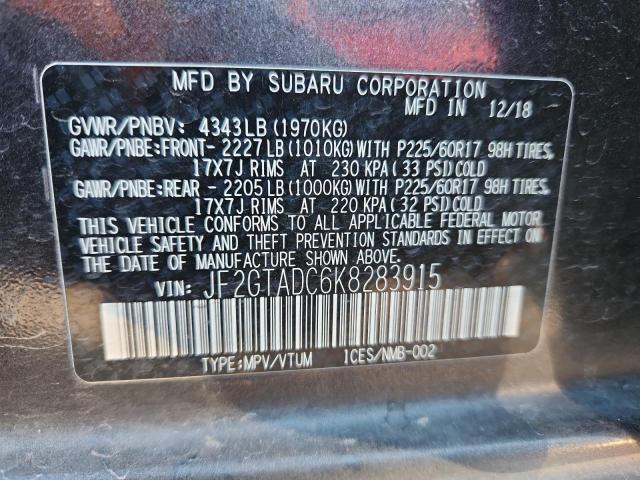 JF2GTADC6K8283915 - 2019 SUBARU CROSSTREK PREMIUM 灰色 照片 13