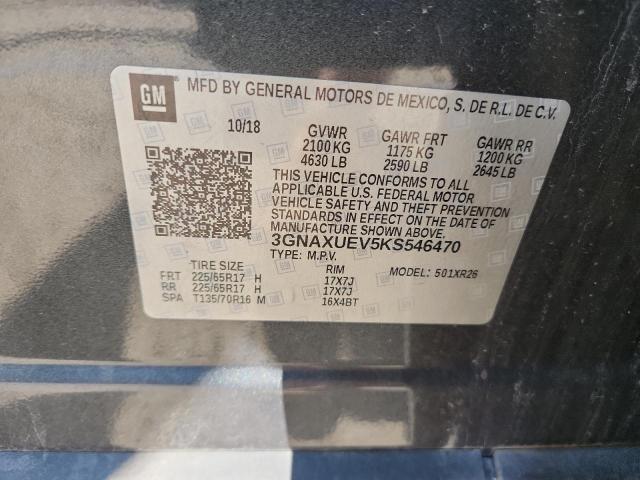 3GNAXUEV5KS546470 - 2019 CHEVROLET EQUINOX LT CHARCOAL photo 13