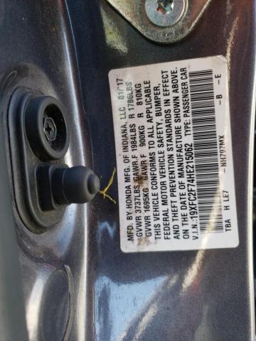 19XFC2F74HE215062 - 2017 HONDA CIVIC EX GRAY photo 12