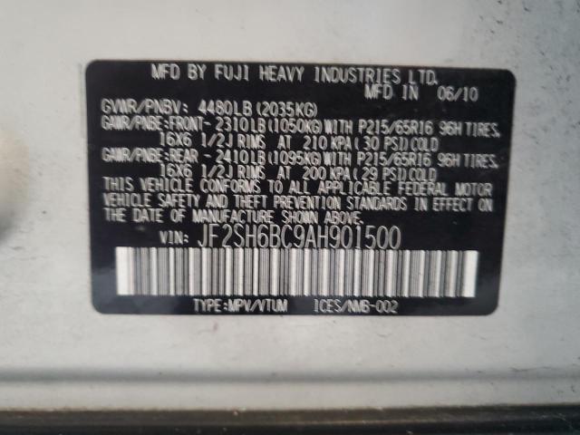 JF2SH6BC9AH901500 - 2010 SUBARU FORESTER XS Ağ foto 13