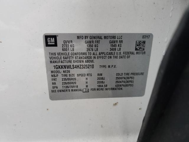 1GKKNWLS4HZ325210 - 2017 GMC ACADIA SLT-2 WHITE photo 13