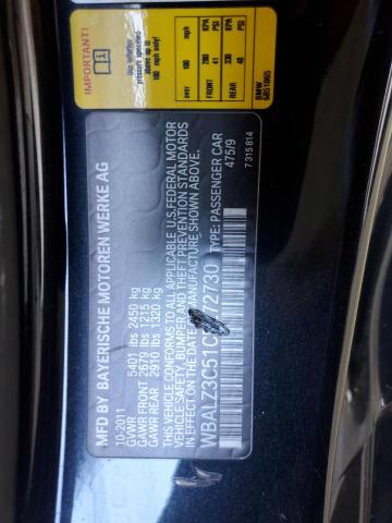 WBALZ3C51CDL72730 - 2012 BMW 650 I BLACK photo 12