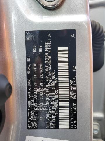 5TDHZRBH6NS195722 - 2022 TOYOTA HIGHLANDER XLE SILVER photo 12