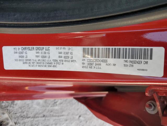 1C3CDZCB5CN146926 - 2012 DODGE AVENGER SXT RED photo 12