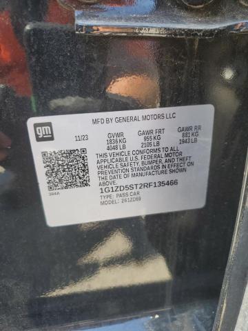 1G1ZD5ST2RF135466 - 2024 CHEVROLET MALIBU LT შავი ფოტო 12