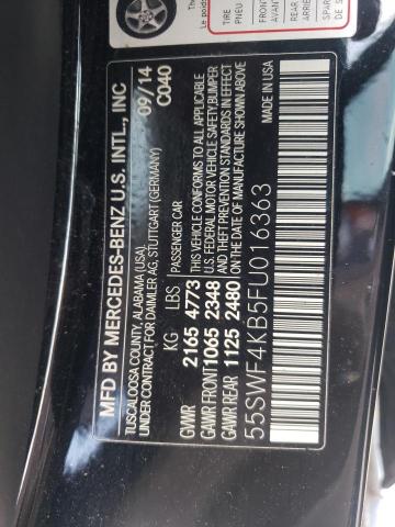 55SWF4KB5FU016363 - 2015 MERCEDES-BENZ C 300 4MATIC BLACK photo 12