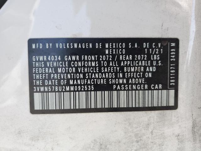 3VWN57BU2MM092535 - 2021 VOLKSWAGEN JETTA S WHITE photo 13