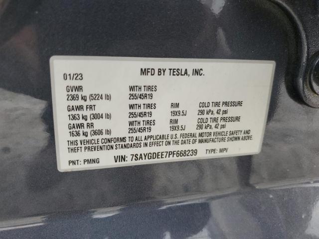 7SAYGDEE7PF668239 - 2023 TESLA MODEL Y Boz foto 13