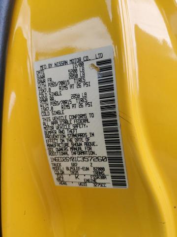 1N6ED26Y01C357260 - 2001 NISSAN FRONTIER KING CAB XE YELLOW photo 13