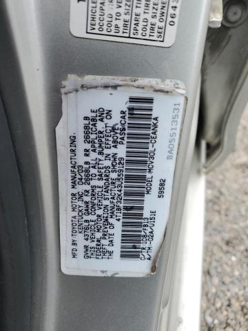 4T1BF32K43U559129 - 2003 TOYOTA CAMRY LE SILVER photo 12