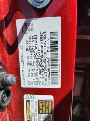 5J6RW2H86KL017604 - 2019 HONDA CR-V EXL ORANGE photo 13