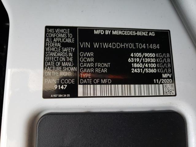W1W4DDHY0LT041484 - 2020 MERCEDES-BENZ SPRINTER 2500 WHITE photo 12