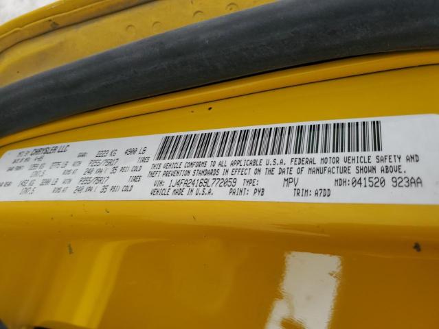 1J4FA24169L772059 - 2009 JEEP WRANGLER X ყვითელი ფოტო 13