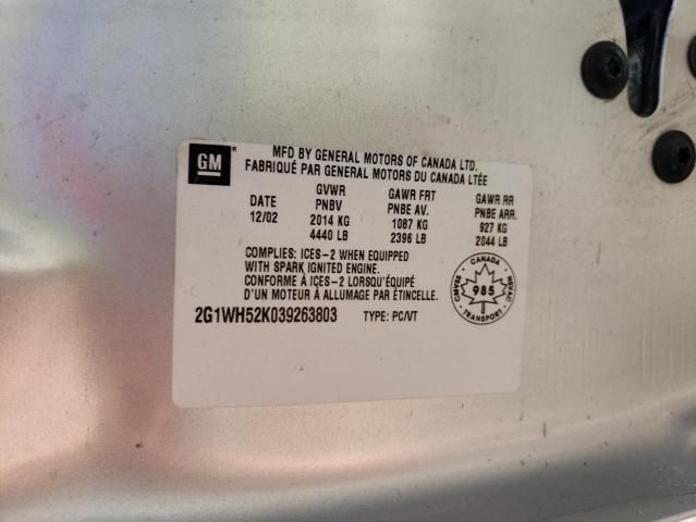 2G1WH52K039263803 - 2003 CHEVROLET IMPALA LS SILVER photo 12