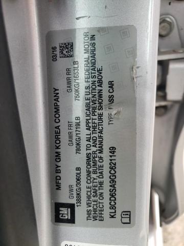 KL8CD6SA9GC621149 - 2016 CHEVROLET SPARK 1LT SILVER photo 13