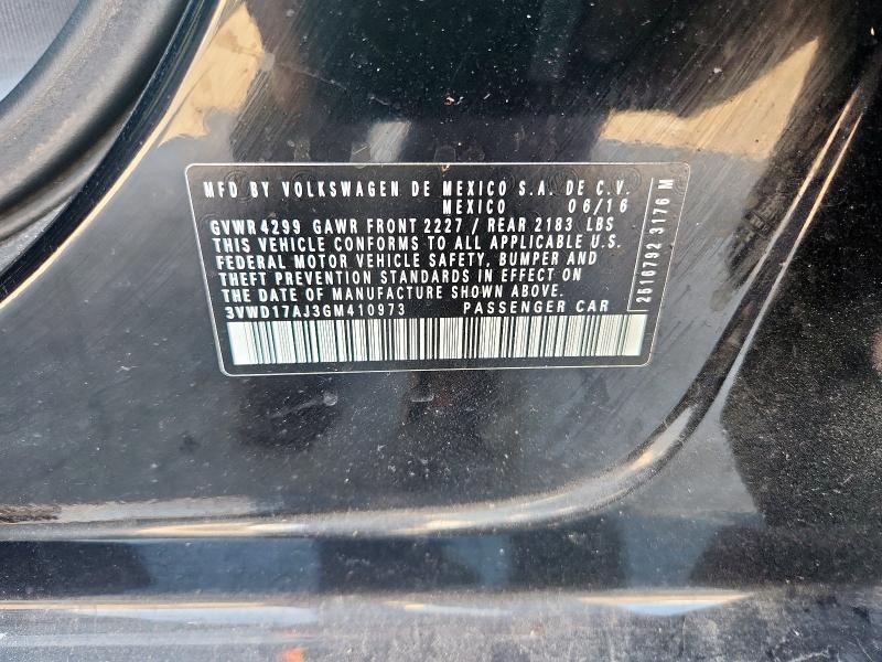 3VWD17AJ3GM410973 - 2016 VOLKSWAGEN JETTA SPORT 黑色 照片 12
