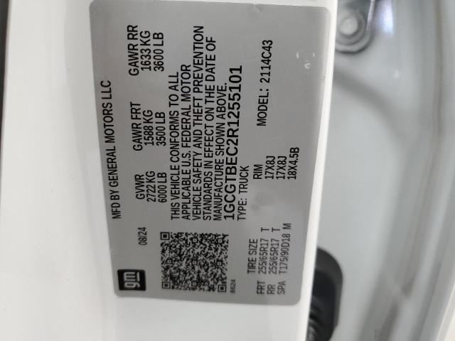1GCGTBEC2R1255101 - 2024 CHEVROLET COLORADO WHITE photo 12
