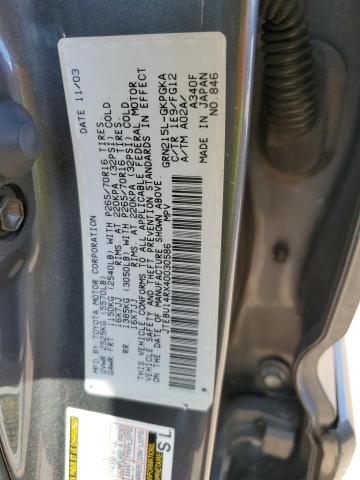 JTEBU14RX40030586 - 2004 TOYOTA 4RUNNER SR5 GRAY photo 13